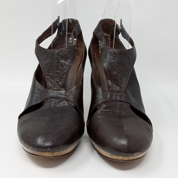 Armand Basi Brown Leather Cut Out Heels, Women's Size EU 37 / US 7 - Picture 7 of 13